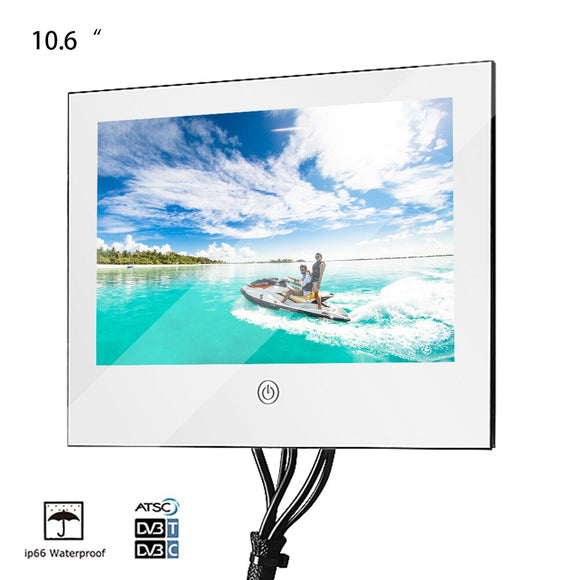 Souria 10.6 inch Mirror Glass USB TV Bathroom IP66 Waterproof LED Television Luxury Small Screen Hotel TV