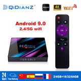 Smart TV BOX H96max Android 9.0 Google Assistant 4K Dual Wifi BT Netflix Media player Play Store Free App Fast Set top BOX