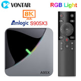 VONTAR A95X F3 Air 8K RGB Light TV Box Android 9.0 Amlogic S905X3 4GB 64GB Dual Wifi 4K 60fps Netflix Youtube Smart TV A95X Air