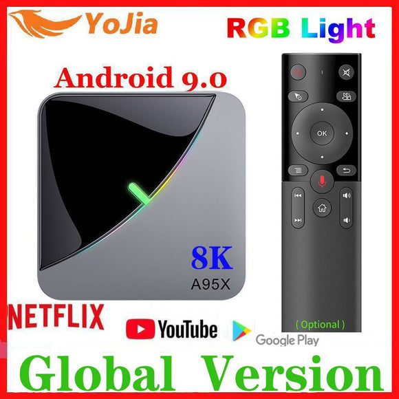 RGB Light Android 9.0 TV BOX Amlogic S905X3 A95X F3 Air Max 4GB RAM 64GB ROM A95X F3 TV Box Smart 8K Media Player Dual Wifi 1G8G