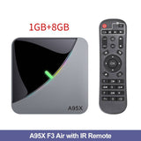 RGB Light Android 9.0 TV BOX Amlogic S905X3 A95X F3 Air Max 4GB RAM 64GB ROM A95X F3 TV Box Smart 8K Media Player Dual Wifi 1G8G